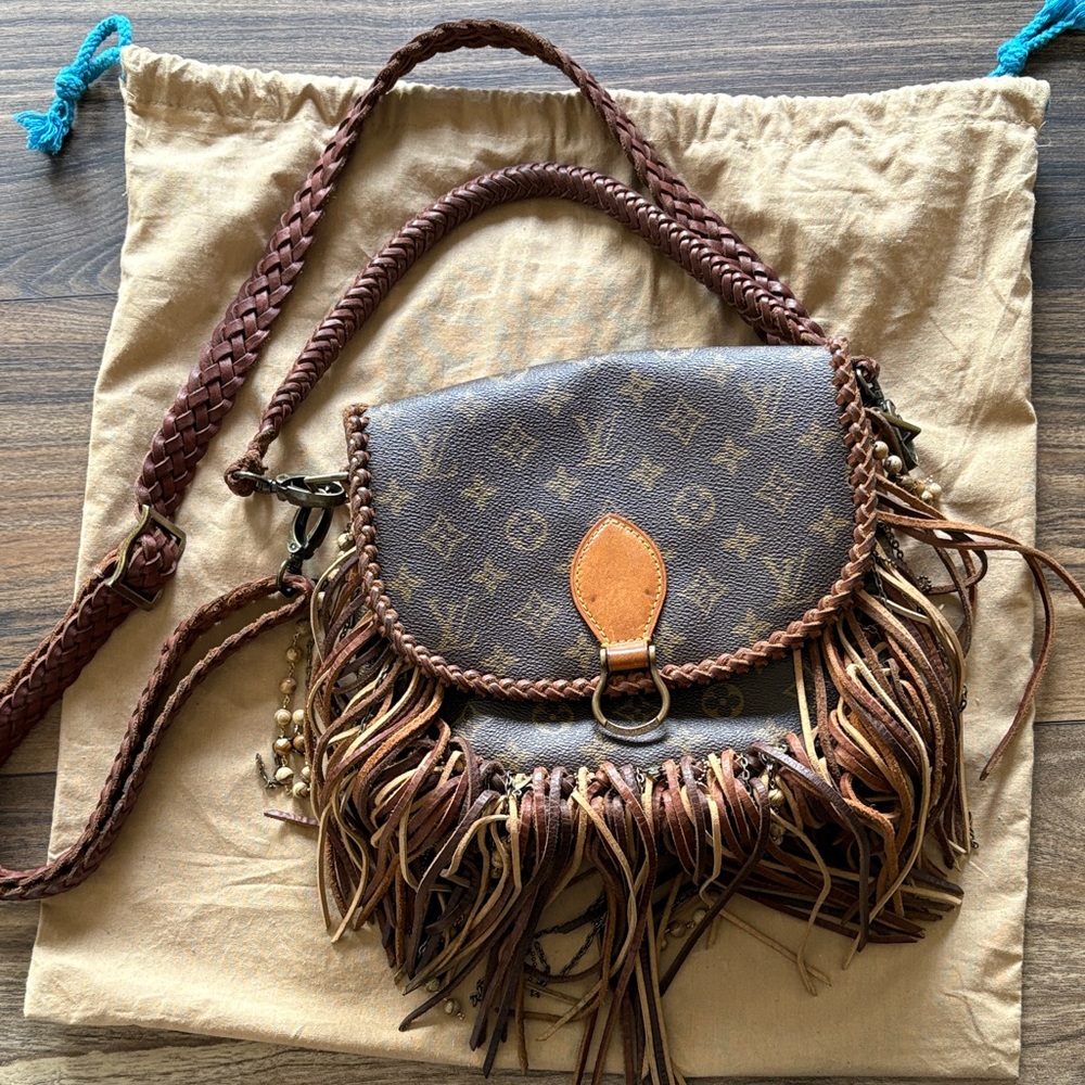 Louis Vuitton Brown Monogram Fringe Crossbody with Braided Straps